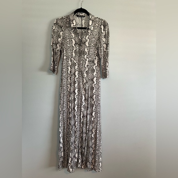 ZARA SNAKE PRINT MAXI DRESS SMALL - Picture 4 of 6